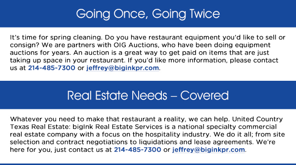 Going Once, Going Twice
							 Real Estate Needs - Covered
							 Inside my Head
							 See image for article