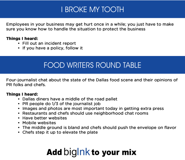 Food Writers Round Table
							See image for article
							Add bigInk to your mix