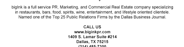 1409 S. Lamar Suite #14
							Dallas, TX 75215
							www.biginkpr.com