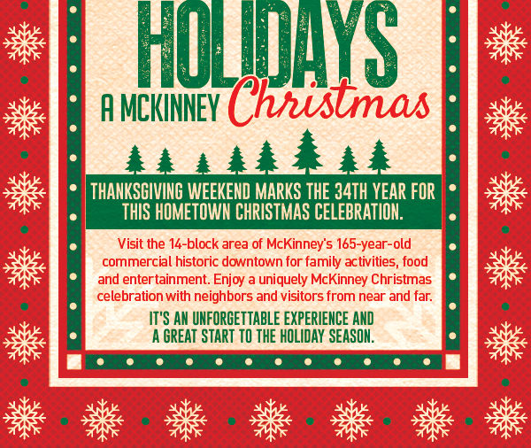 Thanksgiving weekend marks the 34th year for this hometown
							Christmas celebration.
							
							See image for full details