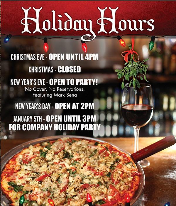 Holiday Hours
							 See image for full details