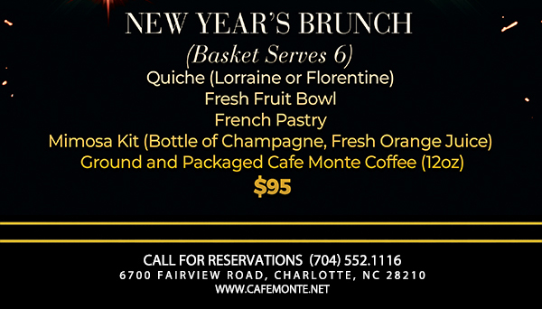 Call for reservations (704) 552-1116
							6700 Fairview Road, Charlotte, NC 28210
							www.cafemonte.net