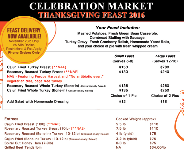 Celebration Market Thanksgiving Feast
							See image for details