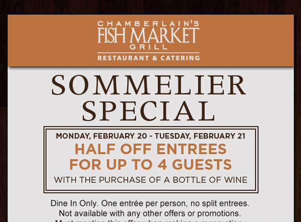 Fish Market Sommelier Special
							 See image for details