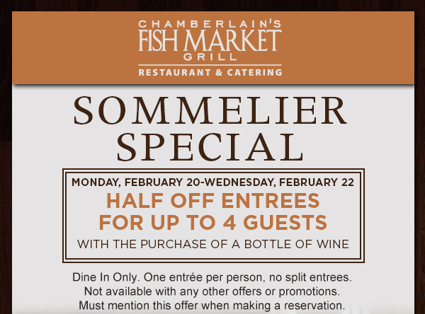 Fish Market Sommelier Special
							 See image for details