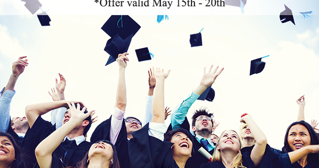 Celebrate your graduate
							 with a gift from Coffee House Cafe
							 See image for full details