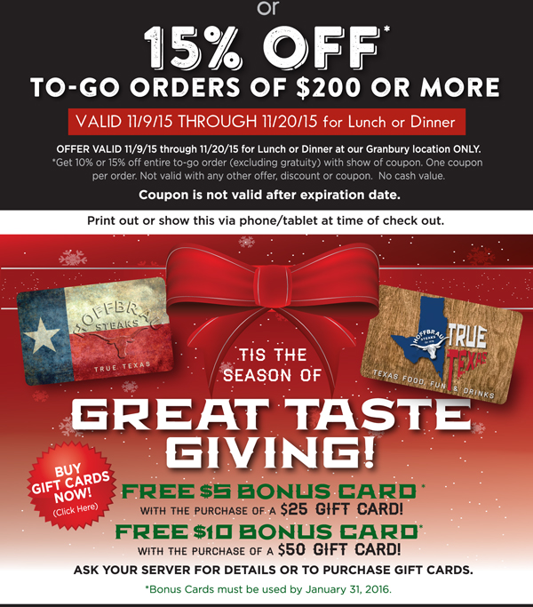 Tis the season of great taste giving!
							 See image for full details