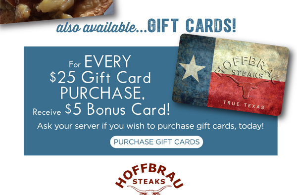 Also available...
							 Gift Cards!
							 See image for full details