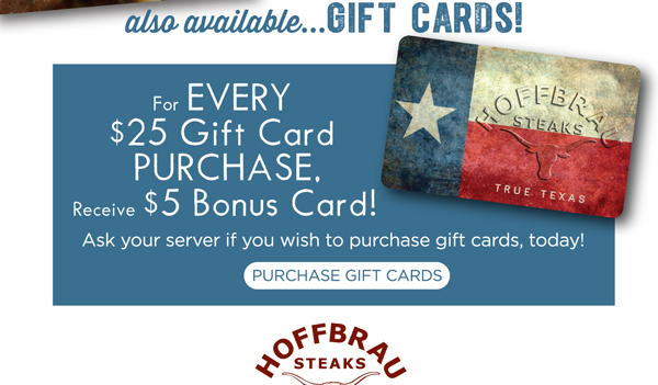 Also available...
							 Gift Cards!
							 See image for full details