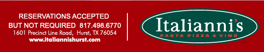 1601 Precinct Line Rd. Hurst, Tx 76054, (817) 498-6770 www.italiannishurst.com