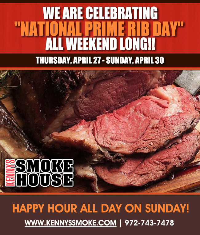 National Prime Rib Day - All Weekend Long!
							 Check out Kenny's Restaurants here