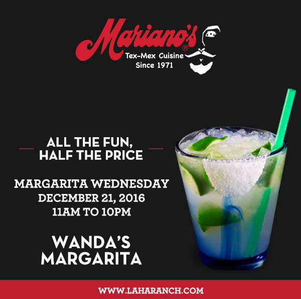 Margarita Wednesdays
							www.laharanch.com