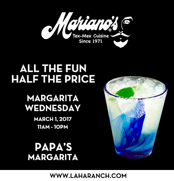 Margarita Wednesdays
							www.laharanch.com