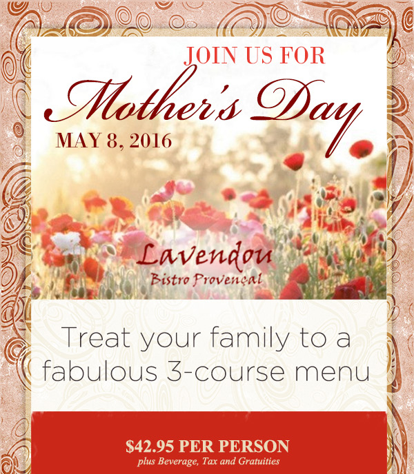 Join us for Mother's Day
							 See image for details