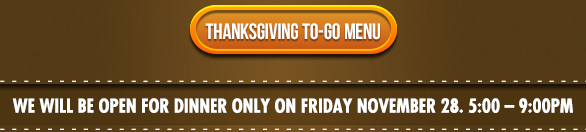 Thanksgiving To Go Menu