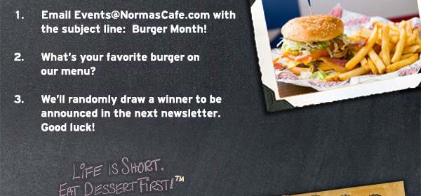 Norma's Cafe Newsletter