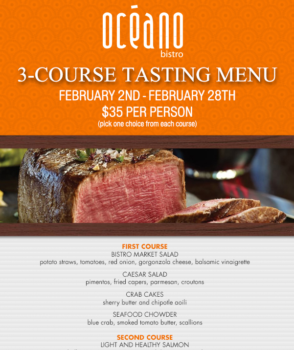 Special Tasting Menu
							 See image for full details