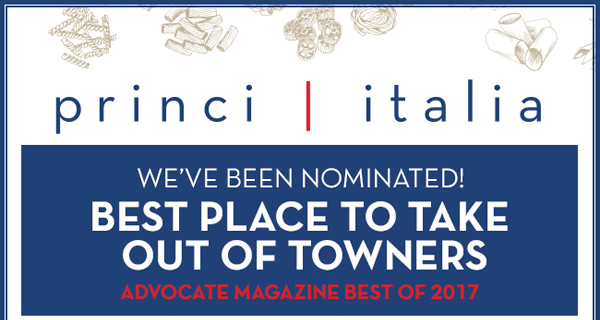 We've been nominated
							 Best Place to Take Out of Towners
							 See image for full details