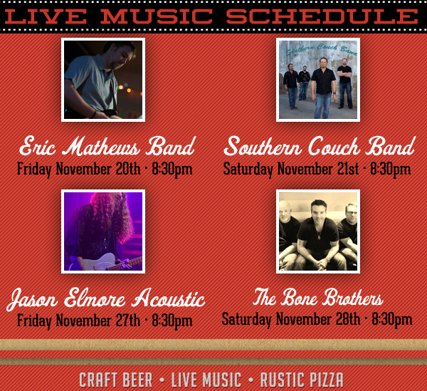 Live Music Schedule
							 See image for full details