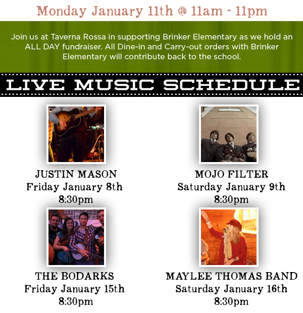 Live Music Schedule
							 See image for full details