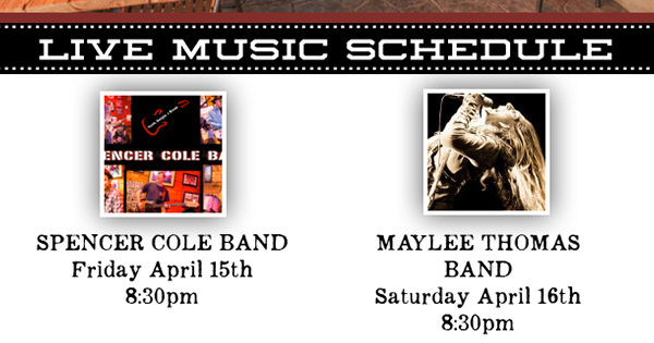 Live Music Schedule
							 See image for full details