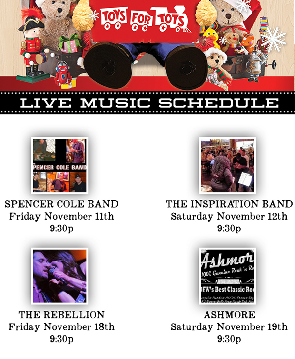 Live Music Schedule
							 See image for full details