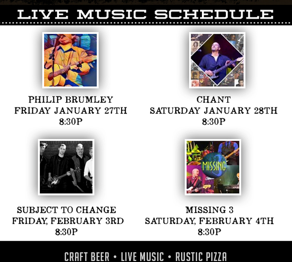 Live Music Schedule
							 See image for full details