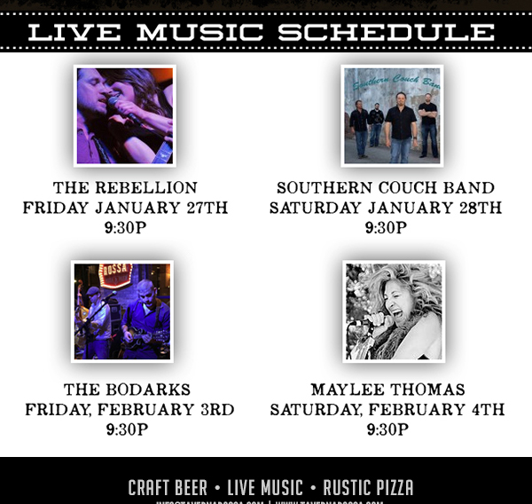 Live Music Schedule
							 See image for full details