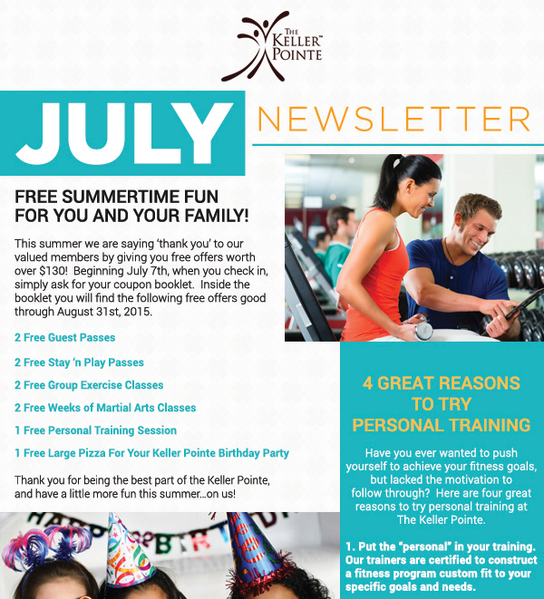 July Newsletter
							 Free summertime fun for you and your family!
							 See image for full details