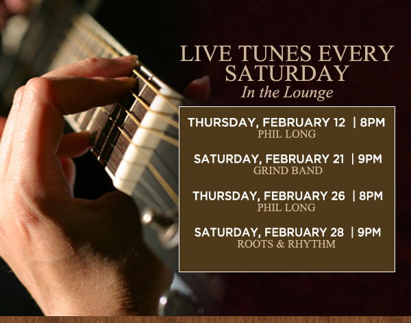 Live Tunes in the Lounge 9pm
							Every Saturday
							See image for details